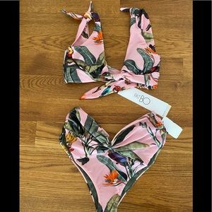 NWT PATBO FLORAL PINK BIKINI SIZE XS - S